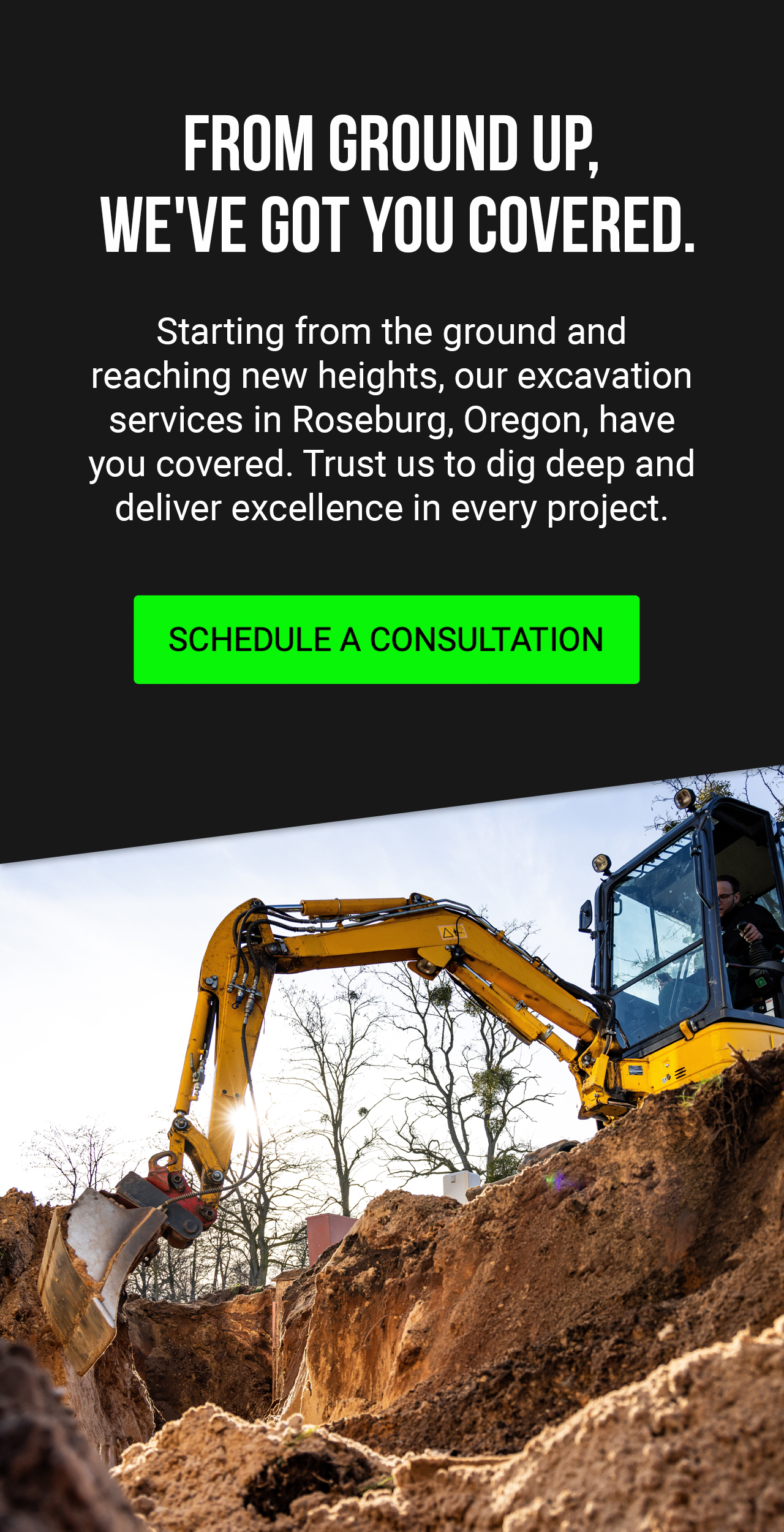 Contractors in Roseburg- Excavation Contrator-mobile Contractor in Oregon - excavation services
